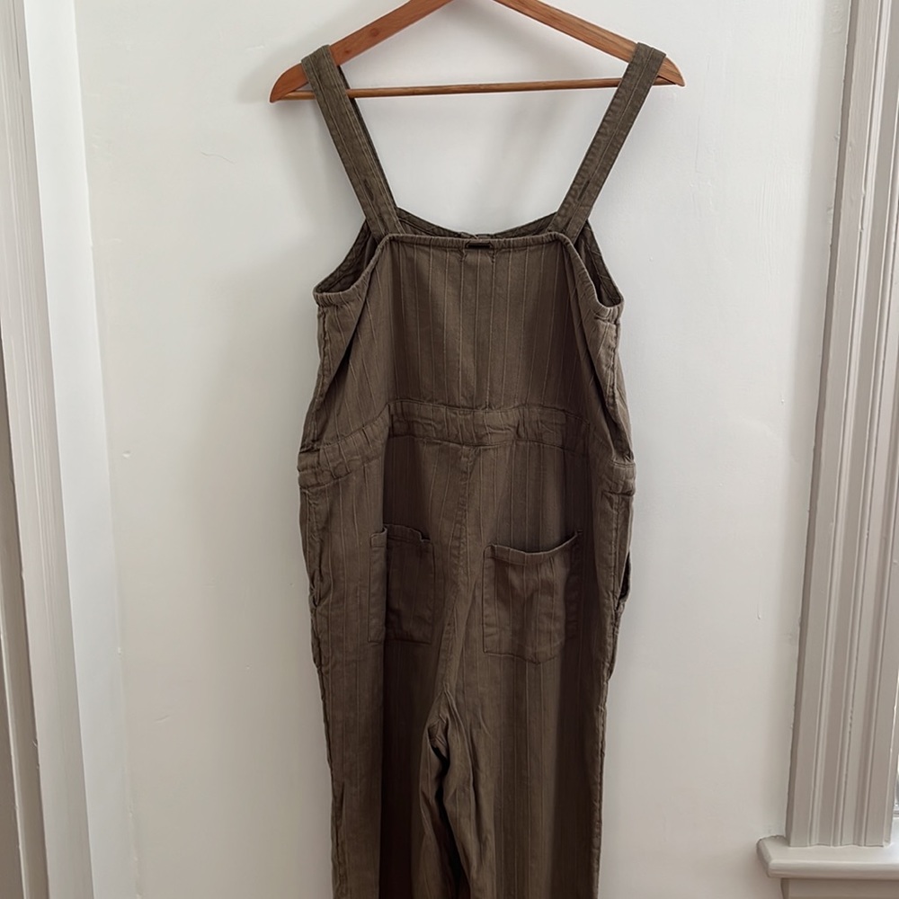 Billabong M Olive button-up tie waist overalls Romper Jumpsuit - Picture 6 of 8